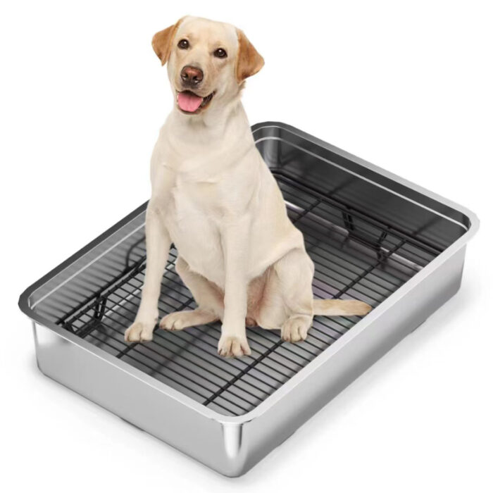 Large Artificial Grass Stainless Steel Dog Toilet Potty Tray