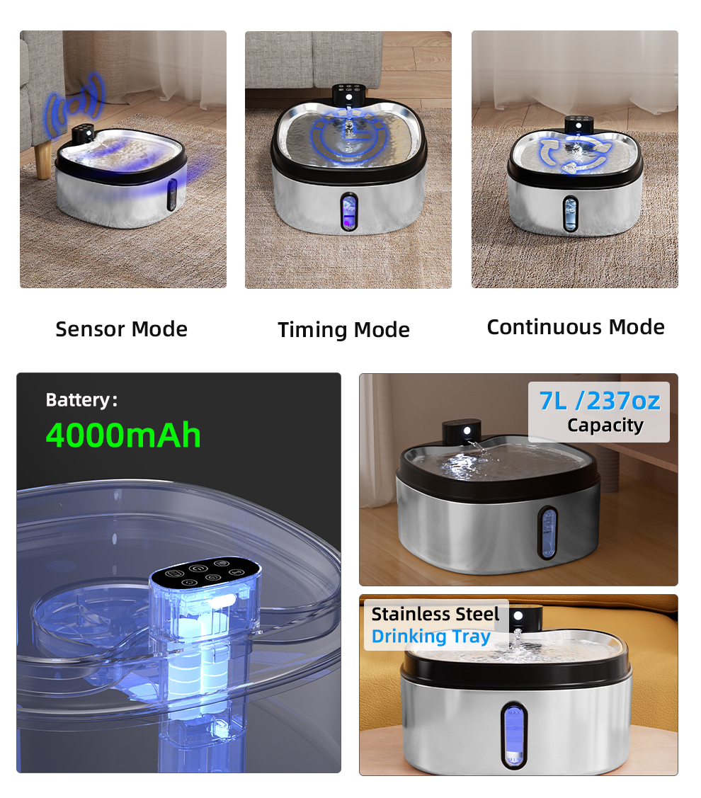 7L Stainless Steel Hydro-Electric Separation Pet Water Dispenser